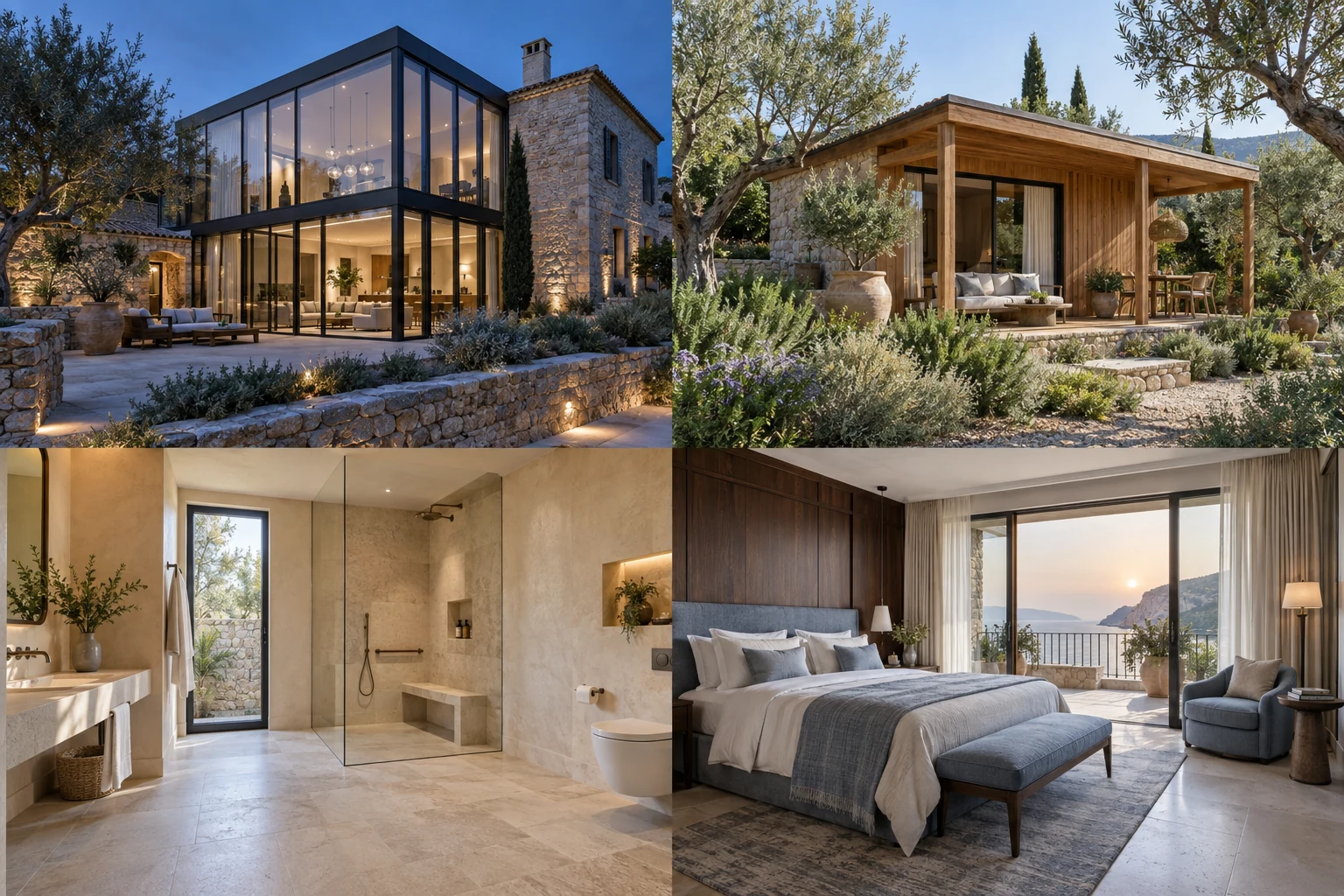 Concept: A glazed two-storey extension connecting contemporary space to an older stone house.